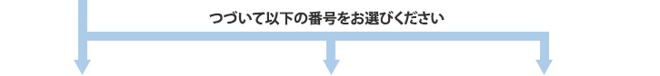 つづいて以下の番号をお選びください